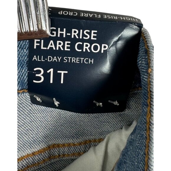 J.Crew High-rise flare crop jean in all-day stretch raw hem sz 31T - Picture 4 of 14